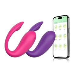 VIBRADOR CASAL À LONGA DISTÂNCIA APP COM ESTIMULADOR NA PONTA 10 VIBRAÇÕES