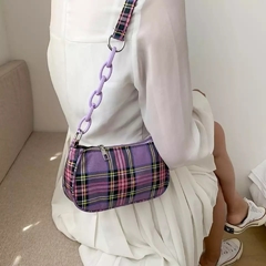 Bolsa baguete xadrez purple na internet