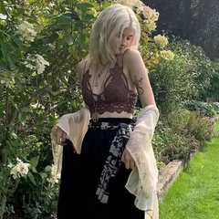 Cropped Raya crochê na internet