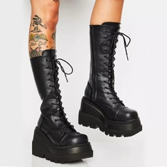 Bota cano longo chunky - Baby Black Shop
