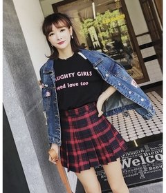 Saia colegial Xadrez ( encomenda ) - Baby Black Shop