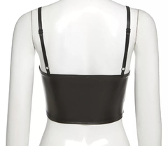 Image of Cropped corset couro