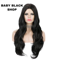 Peruca preta front lace ondulada (encomenda) - loja online