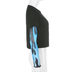 Cropped Camiseta blue dragon - Baby Black Shop