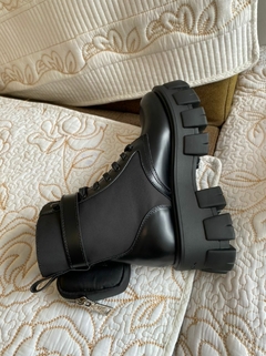 Bota Prada Monolotith nylon e couro - Baby Black Shop