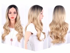 Peruca Sintética Loira com raiz preta - comprar online