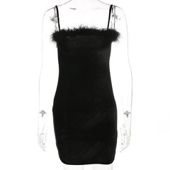 Vestido Veludo Furry - Baby Black Shop