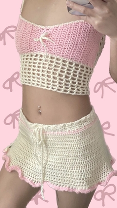 Conjunto crochê pastel