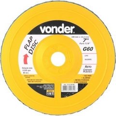 DISCO DE DESBATE/ACABAMENTO FLAP-DISC RETO 7 GRÃO 60 COSTADO PLÁSTICO VONDER 12.25.700.060