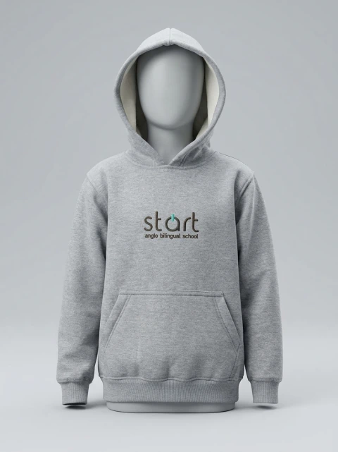 START- Blusa Moletom com Capuz Cinza Mescla
