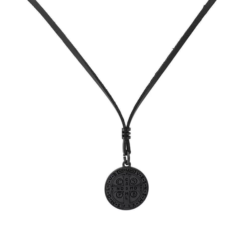 Colar Couro São Bento Preto