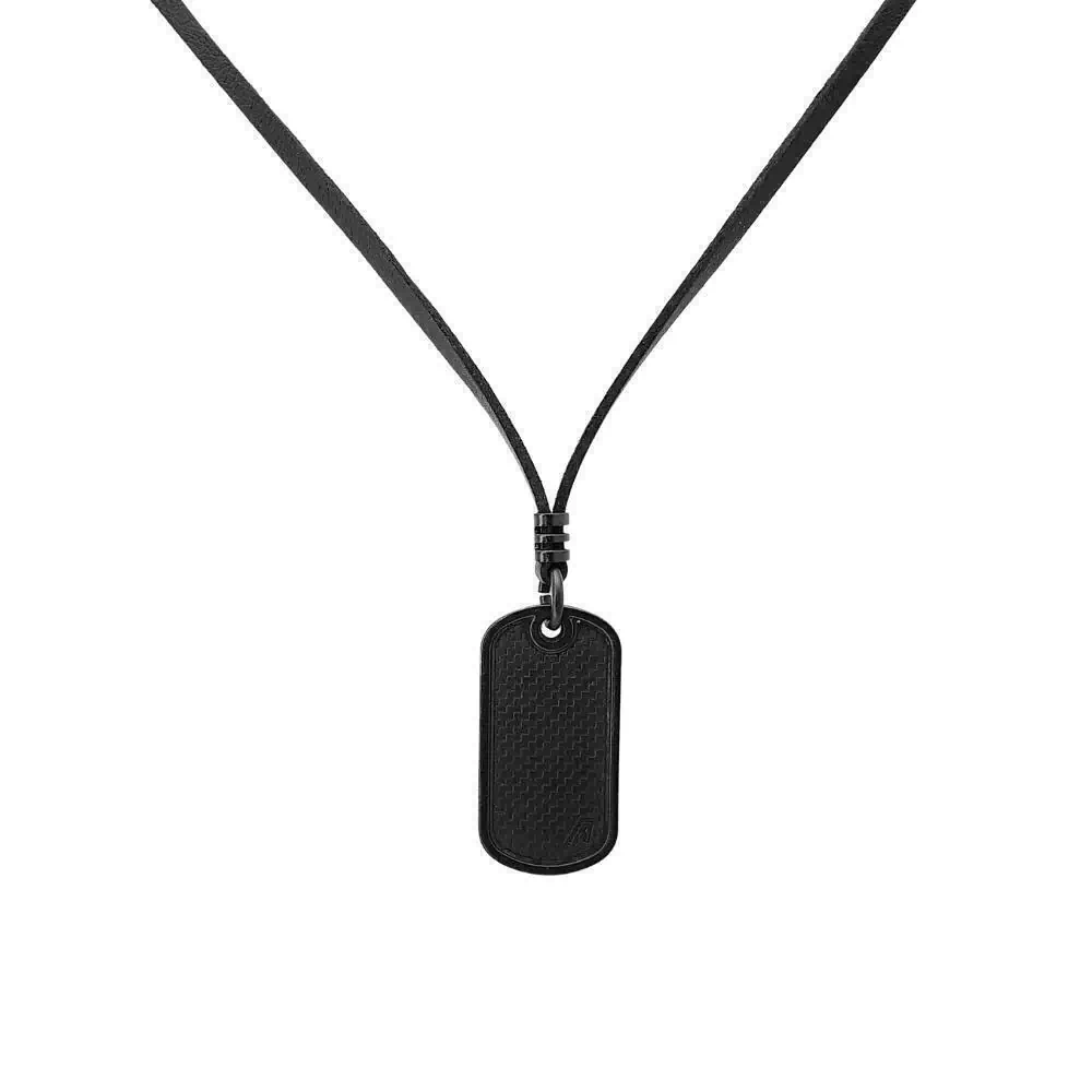 Colar Couro DogTag One Preto