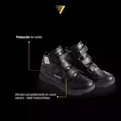 Botas Moto Cortas Cuero sintetico Vértigo. - Maciel Motos
