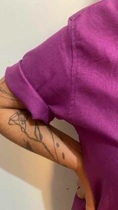 Camisa Roxa Linho na internet