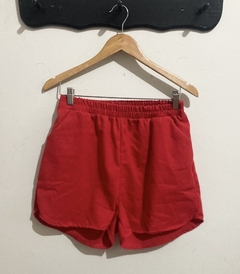 Shorts vermelho linho
