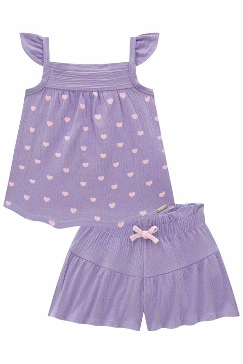 Conjunto de Bata e Shorts em Malha Wave 69179 Infanti