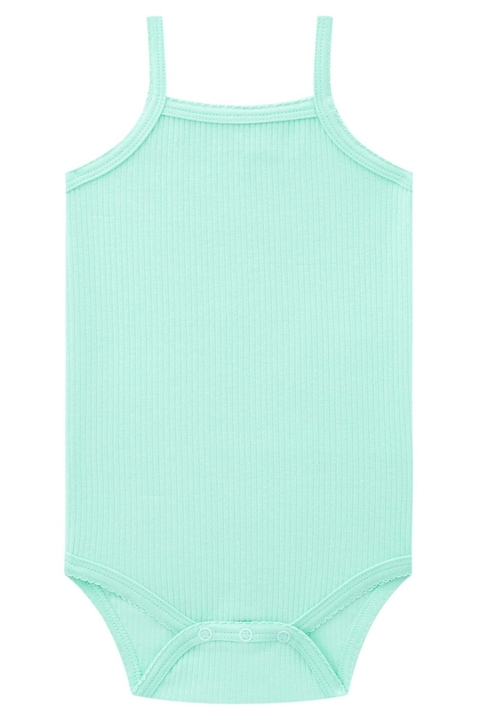 Body Canelado Baby Verde Água Infanti
