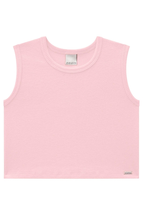 BLUSA CANELADA BASICA ROSA BEBÊ INFANTI