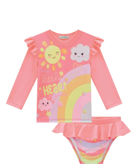 CONJUNTO DE BLUSA E CALCINHA EM MALHA UV INFANTI