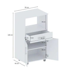 RACK PARA MICROONDAS + GRILL - BLANCO 109 x 45 x 59 CM - Caracol Digital
