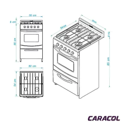 COCINAS ESCORIAL CANDOR BLANCA GE/GN 52CM - comprar online