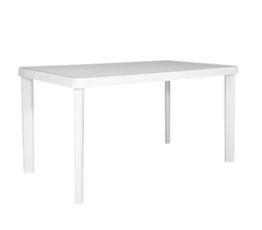 MESA PLÁSTICA RECTANGULAR  BLANCA