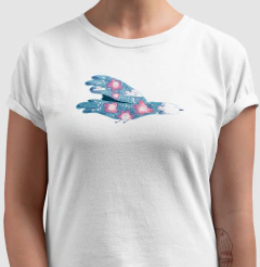 Camiseta branca Pássaro