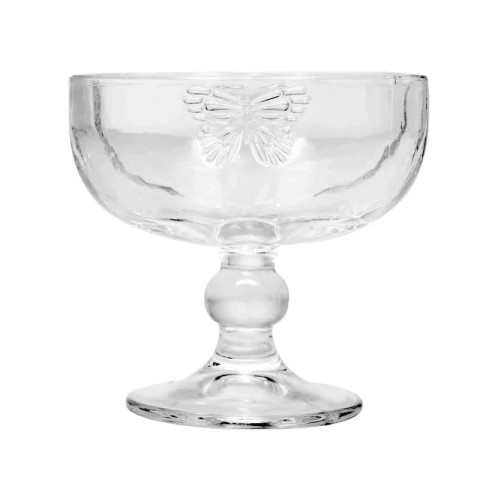 TAÇAS PARA SOBREMESA DE VIDRO BORBOLETA - CONJUNTO COM 4