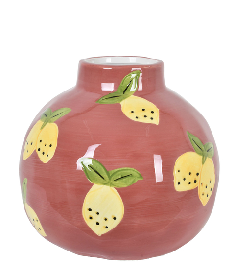VASO EM CERÂMICA TERRACOTA COM LIMÃO SICILIANO