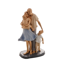 FIGURA DECORATIVA RESINA FAMÍLIA 15x9x28cm