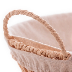 CESTA EM FIBRA DE CELULOSE OVAL COM ALÇA E FORRO EM TECIDO 29x20x12CM na internet