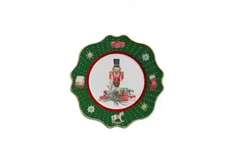 PRATO SOBREMESA CHRISTMAS GIFTS VERDE - CONJUNTO COM 2
