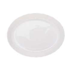 TRAVESSA OVAL DE VIDRO OPALINO BRANCA 32x24,5x6CM - comprar online
