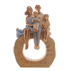 FIGURA DECORATIVA RESINA FAMÍLIA 18x8x27cm
