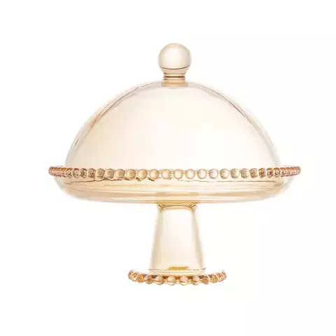 PRATO MULTIUSO COM PÉ PEARL ÂMBAR 20CM