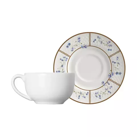 XÍCARA DE CHÁ COM PIRES RELEVO HERITAGE - CONJUNTO COM 2