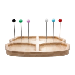 PETISQUEIRA DE BAMBU COM 6 GARFOS 38x30x2CM - comprar online