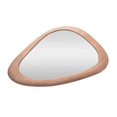 ESPELHO EM FORMATO ORGÂNICO COM MOLDURA DE CARVALHO BALI 45CMx2CMx54,5CM - EntreLaço Casa