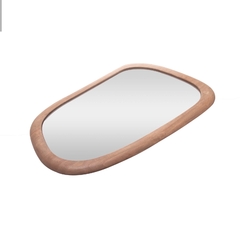 ESPELHO EM FORMATO ORGÂNICO COM MOLDURA DE CARVALHO BALI 40CMx2CMx62CM - comprar online