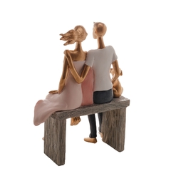 FIGURA DECORATIVA RESINA FAMÍLIA 17x9x23CM - comprar online