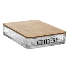 PORTA FRIOS COM TAMPA DE BAMBU BASIC 20x15x8CM - comprar online