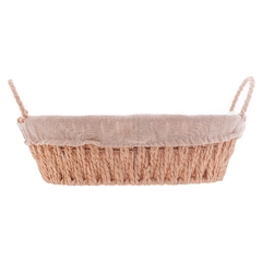 CESTA EM FIBRA DE CELULOSE OVAL COM ALÇA E FORRO EM TECIDO 29x20x12CM - comprar online