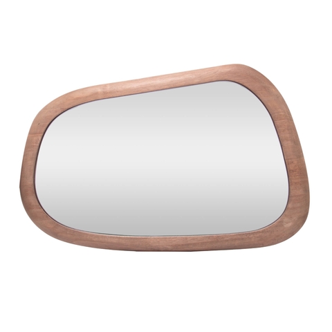 ESPELHO EM FORMATO ORGÂNICO COM MOLDURA DE CARVALHO BALI 40CMx2CMx62CM