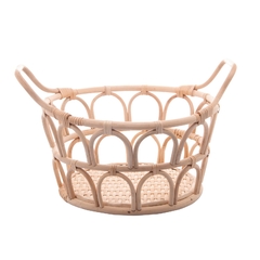 CESTO DECORATIVO DE RATTAN COM ALÇA NATURE 37x30x18,5CM