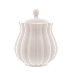 POTE MULTIUSO DE PORCELANA PÉTALA BRANCO MATT 10x8,5CM - comprar online