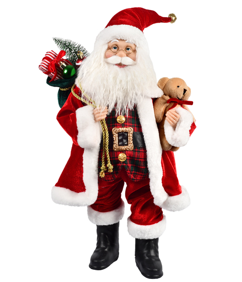 PAPAI NOEL COM URSO 45CM
