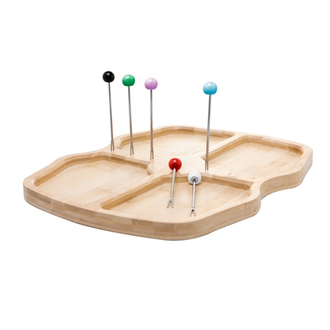 PETISQUEIRA DE BAMBU COM 6 GARFOS 38x30x2CM
