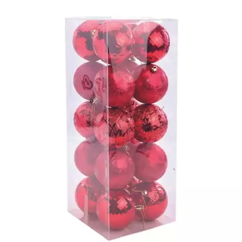 BOLA SORTIDA VERMELHA 8CM - KIT COM 5