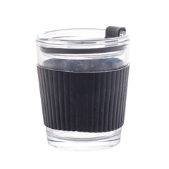 COPO DE VIDRO COM CINTA EM SILICONE PRETO 350ML na internet
