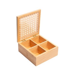 CAIXA ORGANIZADORA DE BAMBU COM TRELIÇA 17x16x7,5CM - comprar online